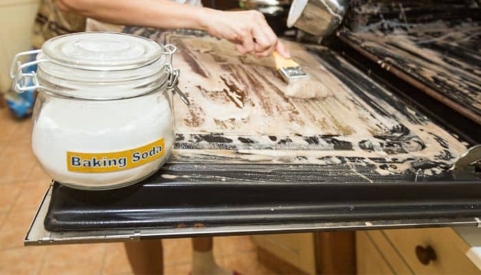 Scrub the Surface after applying the baking soda paste