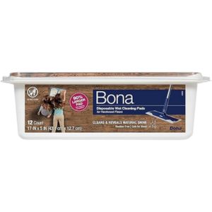 Bona Hardwood Floor Disposable Wet Cleaning Pads - 12-Pack